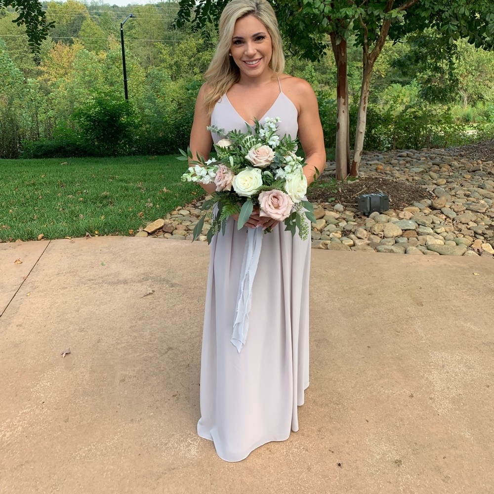 After six taupe dress